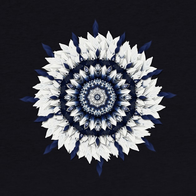 Blue Sash Flower Mandala by DISmithArt